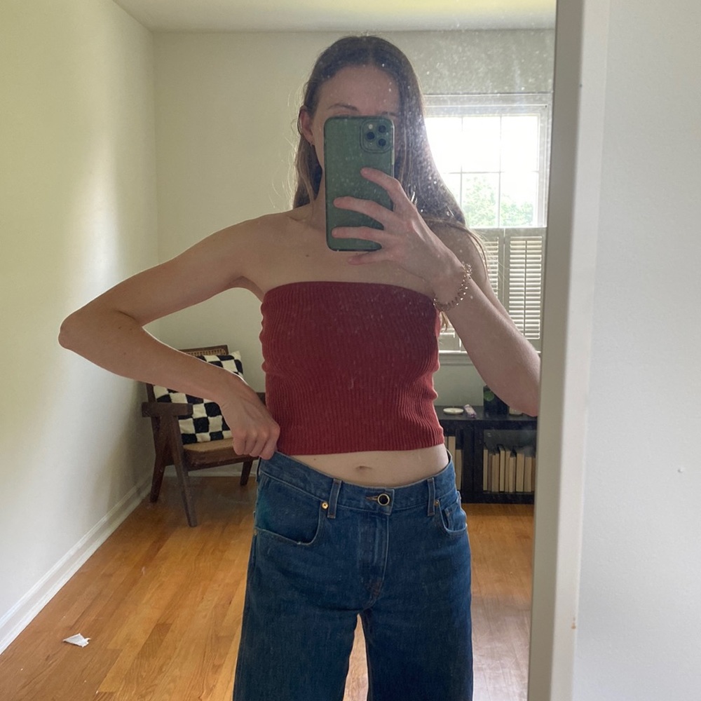 AE red orange tube top